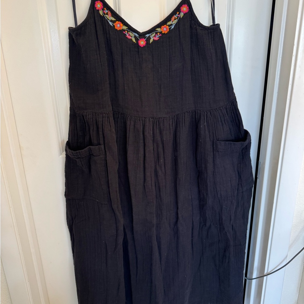 Black Embroidered Women's Dress